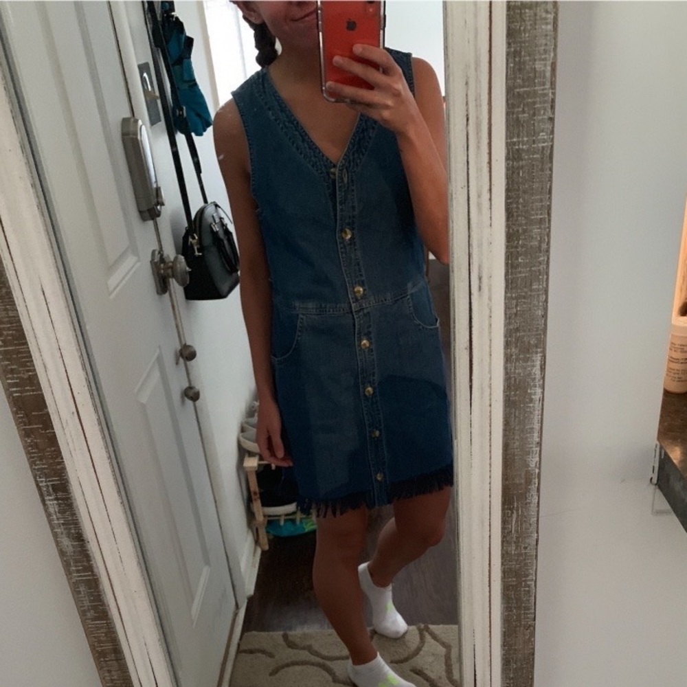 Fringed jean dress